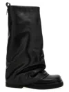 Attico 'robin' Black Boots With Square Toe And Logo Plaque On The Rear In Black