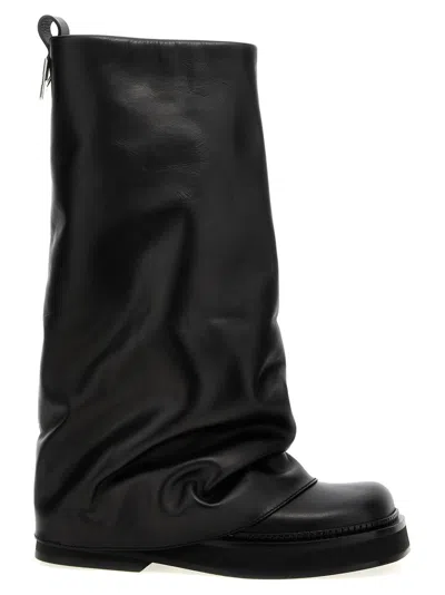 ATTICO BLACK ROBIN COMBAT BOOTS