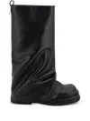 Attico 'robin' Black Boots With Square Toe And Logo Plaque On The Rear In Black