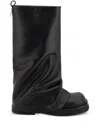 Attico 'robin' Black Boots With Square Toe And Logo Plaque On The Rear