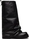 Attico Robin Black Boots With Square Toe And Logo Plaque On The Rear In Leather Woman In Black