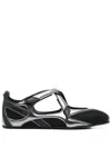 Attico Floor 01 Mesh And Leather Ballerinas Flat