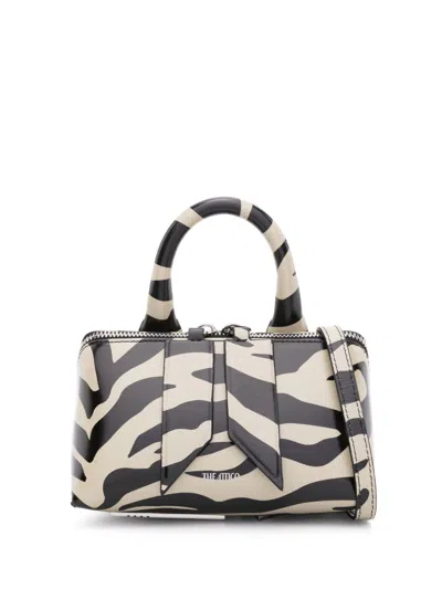 Attico Friday Zebra Print Tote Bag In Neutrals