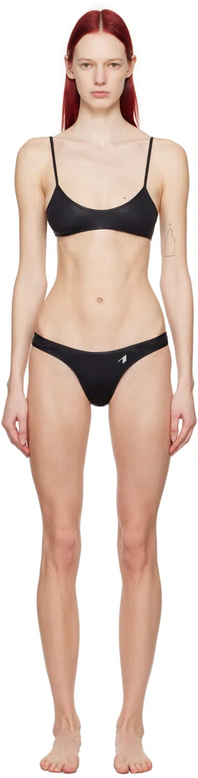 Attico Black Scoop Neck Bikini In 100 Black