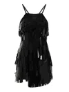 Attico Mini Sequined Dress In Black