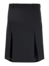 Attico Virgin Wool Midi Skirt In Black