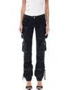 Attico Essie Flared Cargo Pants In Black