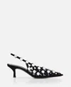 Attico The Grid Pumps With 50mm Back Strap In Black