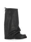 Attico 'robin' Black Boots With Square Toe And Logo Plaque On The Rear