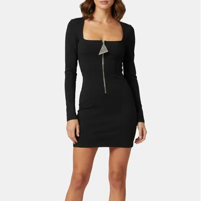 Pre-owned Attico Black Stretch Crepe Scoop Neck Mini Dress Xxs