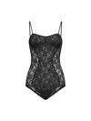 Attico Black Stretch Lace Bodysuit In Black