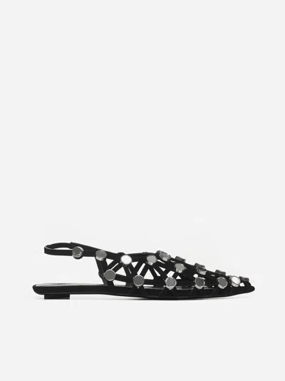 ATTICO GRID SUEDE BALLET FLATS