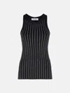 Attico Black Hotfix Crystal Tank Top In Black