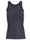 Attico Fitted Midi Dress With Shimmering Embellishments In Black