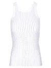 Attico Crystal-embellished Ribbed Tank Top