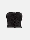 Attico Ruffled Strapless Top In Black