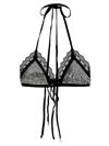 Attico Black Tulle Bra With Crystals In Black