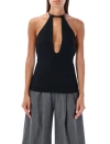 Attico Buckle-fastening Halterneck Blouse In Black