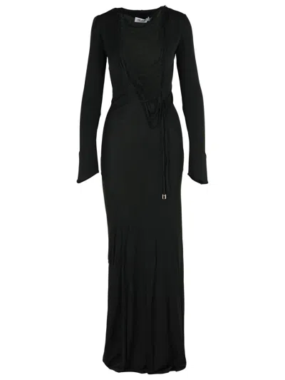 ATTICO ATTICO BLACK VISCOSE DRESS