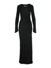 Attico Abito Lungo In Crepe Nero Donna In Black