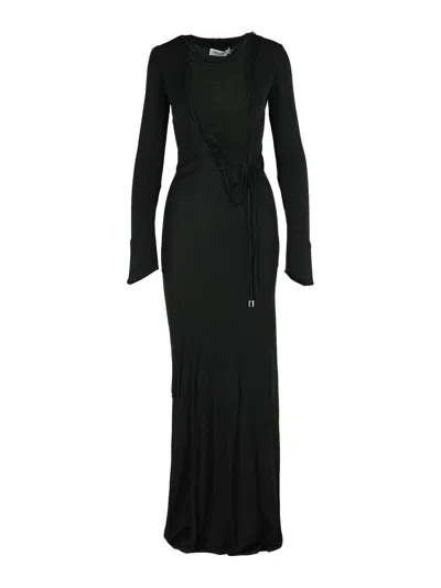 ATTICO BLACK VISCOSE DRESS