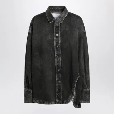 Attico Black Washed Denim Shirt