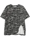 Attico T-shirt Black E White In Blackwhite