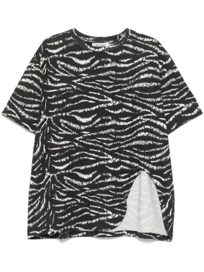 ATTICO BLACK WHITE ZEBRA PRINT T-SHIRT