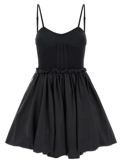 Attico Women Black Wide Neckline Mini Dress