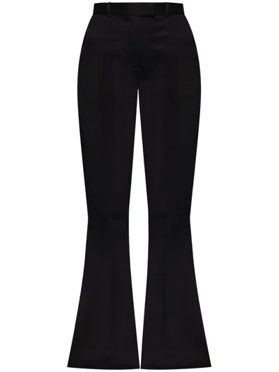 Attico Virgin-wool Flared Trousers In Black