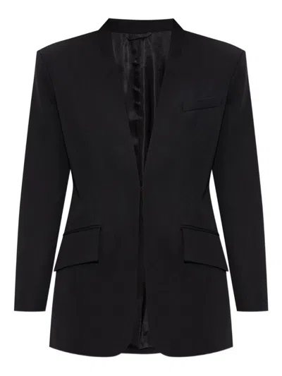 ATTICO BLACK WOOL GABARDINE JACKET