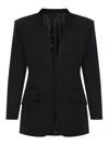 Attico Tailored Jacket With Back Vent And Flap Pockets In Black