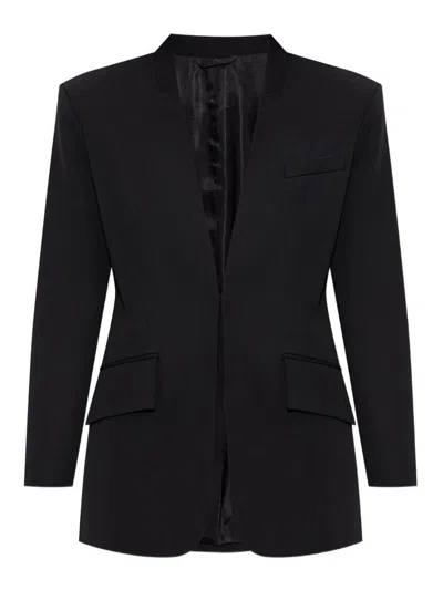 ATTICO BLACK WOOL GABARDINE JACKET