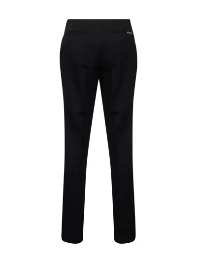 Attico Black Wool Gabardine Slim Tailoring Trousers