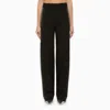 ATTICO BLACK WOOL JAGGER TROUSERS WITH THERMOSTRASS