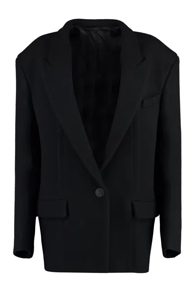 Attico Black Wool Short Jacket For Women