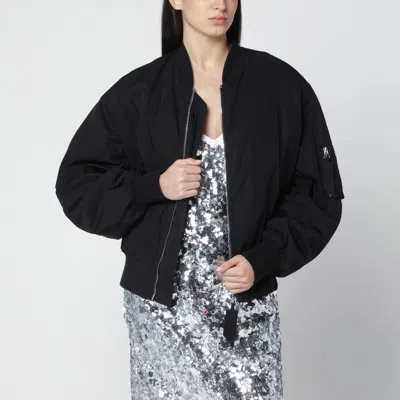 Attico Zip Bomber Jacket In Black