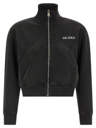 ATTICO BLACK ZIP SWEATSHIRT
