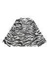 Attico Zebra Print V-neck Long Sleeves Top