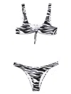 Attico Blackwhite Zebra-print Bikini