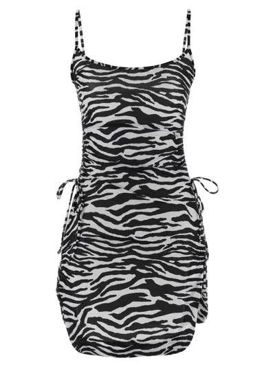 ATTICO BLACKWHITE ZEBRA PRINT MINI DRESS