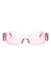 Attico Blake Rectangle-frame Sunglasses In Rosa