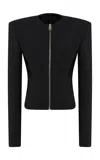 Attico Zip-fastening Cropped Jacket In Black