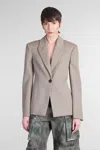 Attico Single-breasted Wool Blazer With Back Vent