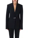 Attico Single-breasted Blazer In Black