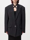 Attico Single-breasted Jacket In Blue