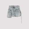 Attico Bleached Blue Fay Cotton Mini Skirt In Blue