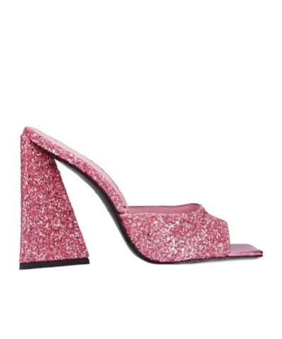 Attico Block Heel Sandals With Band In Pink