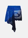 Attico Draped-detail Knitted Skirt In Blue/light Grey