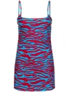 Attico Animal Patterned Stretch Fabric Beach Cover-up In Red